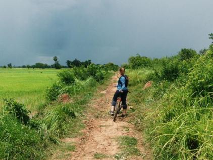 BIke Tour Through the Cambodian rice fields